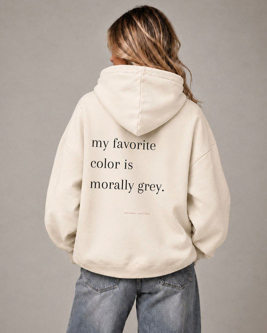 MORALLY GREY - OVERSIZED HOODIE
