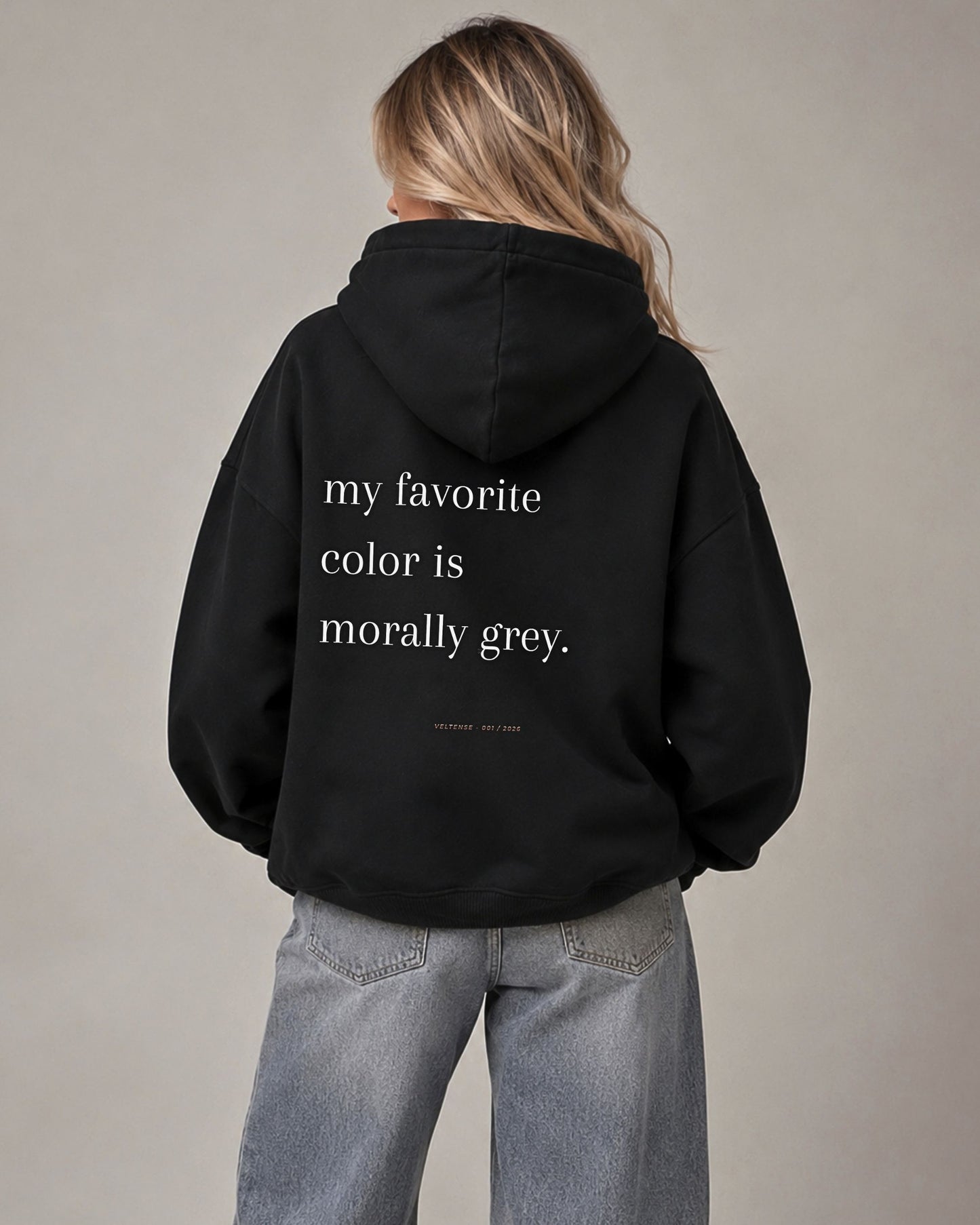 MORALLY GREY - OVERSIZED HOODIE
