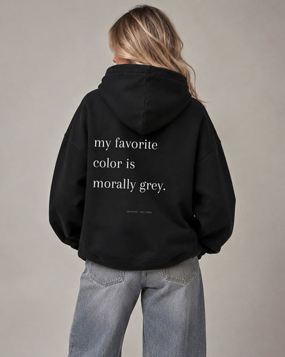 MORALLY GREY - OVERSIZED HOODIE